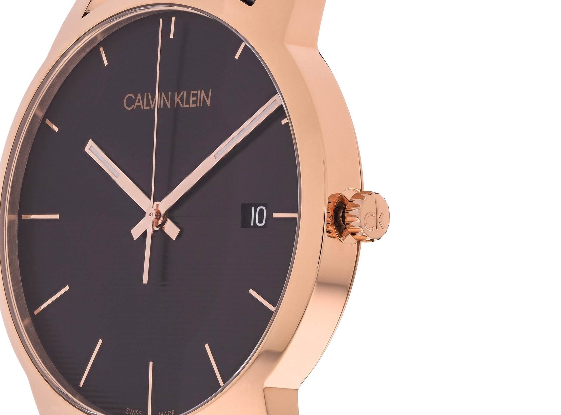  Shop Authentic Calvin Klein City Quartz Black Dial Black Leather Strap Watch for Men - K2G2G6CZ - Luxxuri