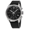  Shop Authentic Calvin Klein Masculine Chronograph Black Dial Black Leather Strap Watch for Men - K2H27102 - Luxxuri
