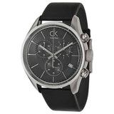  Shop Authentic Calvin Klein Masculine Chronograph Black Dial Black Leather Strap Watch for Men - K2H27102 - Luxxuri