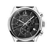  Shop Authentic Calvin Klein Masculine Chronograph Black Dial Black Leather Strap Watch for Men - K2H27102 - Luxxuri