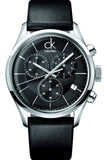  Shop Authentic Calvin Klein Masculine Chronograph Black Dial Black Leather Strap Watch for Men - K2H27102 - Luxxuri