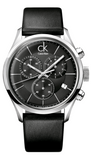  Shop Authentic Calvin Klein Masculine Chronograph Black Dial Black Leather Strap Watch for Men - K2H27102 - Luxxuri