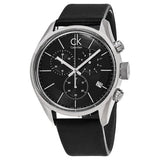  Shop Authentic Calvin Klein Masculine Chronograph Black Dial Black Leather Strap Watch for Men - K2H27102 - Luxxuri