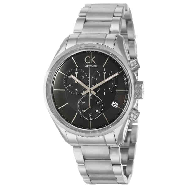  Shop Authentic Calvin Klein Masculine Chronograph Black Dial Silver Steel Strap Watch for Men - K2H27104 - Luxxuri