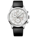  Shop Authentic Calvin Klein Masculine Chronograph White Dial Black Leather Strap Watch for Men - K2H27120 - Luxxuri