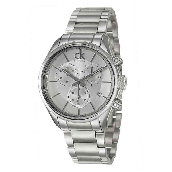  Shop Authentic Calvin Klein Masculine Chronograph White Dial Silver Steel Strap Watch for Men - K2H27126 - Luxxuri
