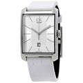  Shop Authentic Calvin Klein Window White Dial White Leather Strap Watch for Men - K2M21120 - Luxxuri