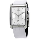  Shop Authentic Calvin Klein Window White Dial White Leather Strap Watch for Men - K2M21120 - Luxxuri