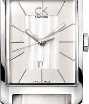  Shop Authentic Calvin Klein Window White Dial White Leather Strap Watch for Men - K2M21120 - Luxxuri