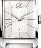  Shop Authentic Calvin Klein Window White Dial White Leather Strap Watch for Men - K2M21120 - Luxxuri