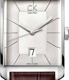  Shop Authentic Calvin Klein Window Silver Dial Brown Leather Strap Watch for Men - K2M21126 - Luxxuri