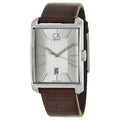  Shop Authentic Calvin Klein Window Silver Dial Brown Leather Strap Watch for Men - K2M21126 - Luxxuri