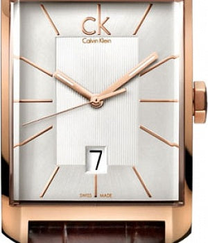  Shop Authentic Calvin Klein Window Silver Dial Brown Leather Strap Watch for Men - K2M21620 - Luxxuri