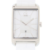  Shop Authentic Calvin Klein Window White Dial White Leather Strap Watch for Women - K2M23120 - Luxxuri