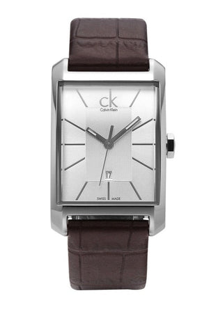  Shop Authentic Calvin Klein Window Silver Dial Brown Leather Strap Watch for Women - K2M23126 - Luxxuri