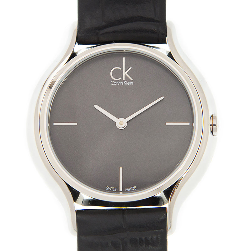  Shop Authentic Calvin Klein Skirt Black Dial Black Leather Strap Watch for Women  - K2U231C1 - Luxxuri