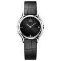  Shop Authentic Calvin Klein Skirt Black Dial Black Leather Strap Watch for Women - K2U231CS - Luxxuri