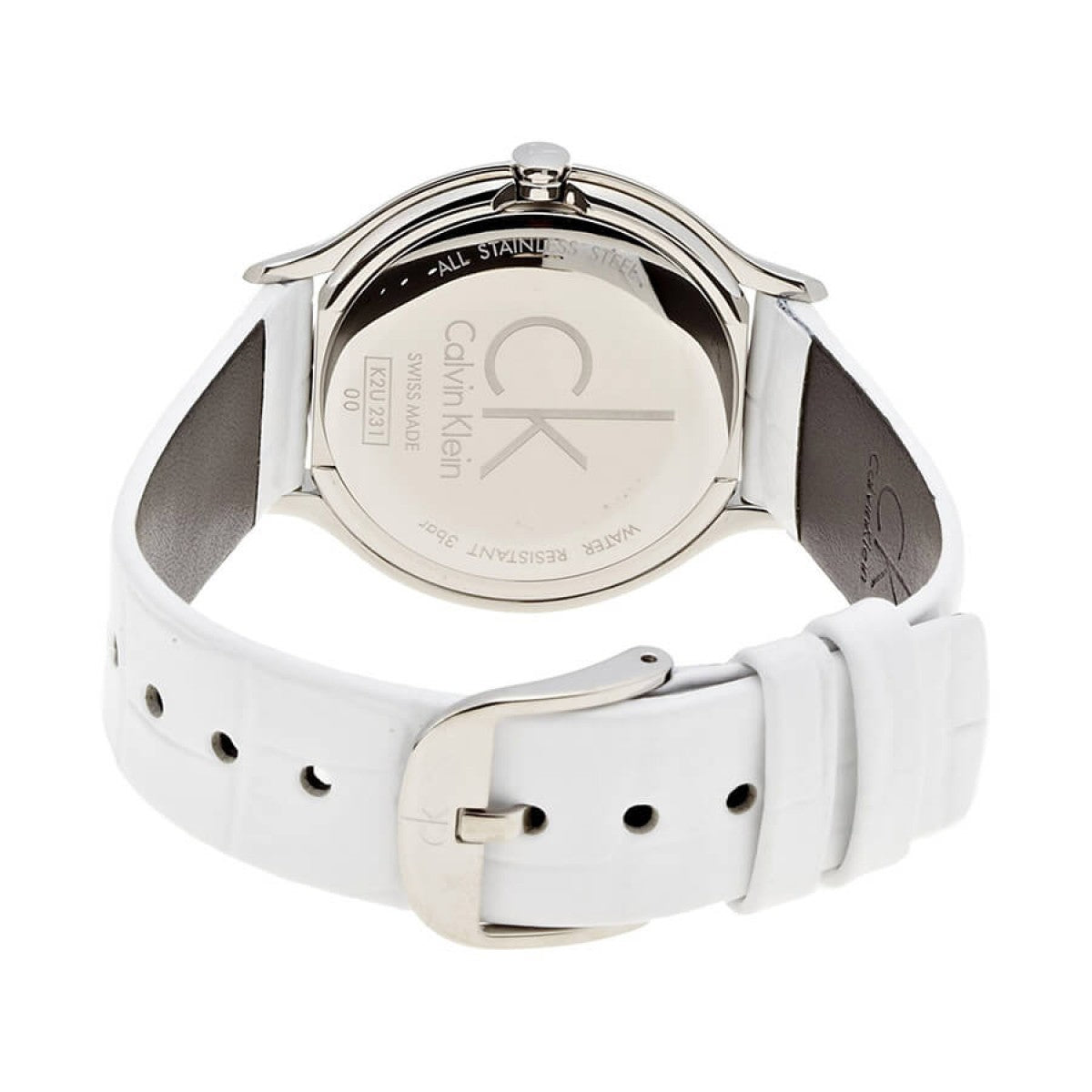  Shop Authentic Calvin Klein Skirt White Dial White Leather Strap Watch for Women - K2U231K6 - Luxxuri