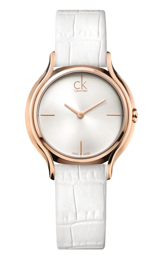  Shop Authentic Calvin Klein Skirt White Dial White Leather Strap Watch for Women - K2U236K6 - Luxxuri
