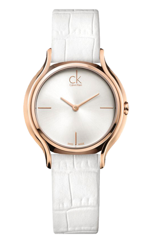 Shop Authentic Calvin Klein Skirt White Dial White Leather Strap Watch for Women - K2U236K6 - Luxxuri