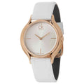  Shop Authentic Calvin Klein Skirt White Dial White Leather Strap Watch for Women - K2U236K6 - Luxxuri
