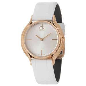  Shop Authentic Calvin Klein Skirt White Dial White Leather Strap Watch for Women - K2U236K6 - Luxxuri