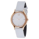  Shop Authentic Calvin Klein Skirt White Dial White Leather Strap Watch for Women - K2U236KW - Luxxuri