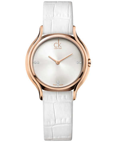  Shop Authentic Calvin Klein Skirt White Dial White Leather Strap Watch for Women - K2U236KW - Luxxuri