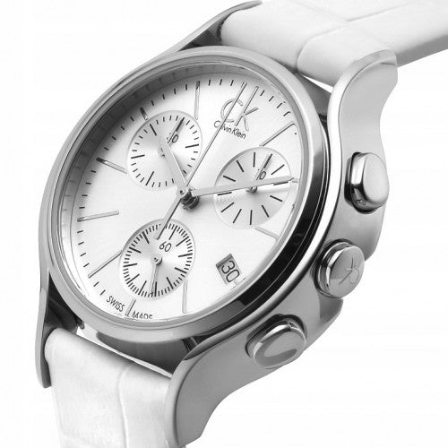  Shop Authentic Calvin Klein Skirt White Dial White Leather Strap Watch for Women - K2U291L6 - Luxxuri
