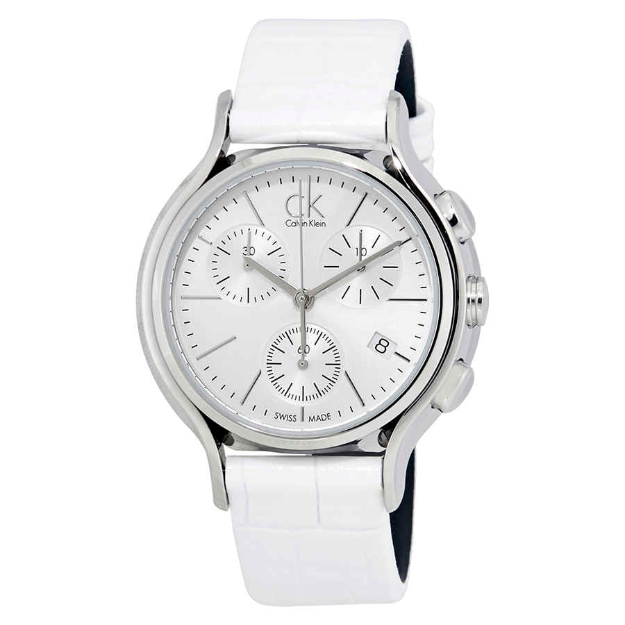  Shop Authentic Calvin Klein Skirt White Dial White Leather Strap Watch for Women - K2U291L6 - Luxxuri