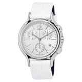  Shop Authentic Calvin Klein Skirt White Dial White Leather Strap Watch for Women - K2U291L6 - Luxxuri