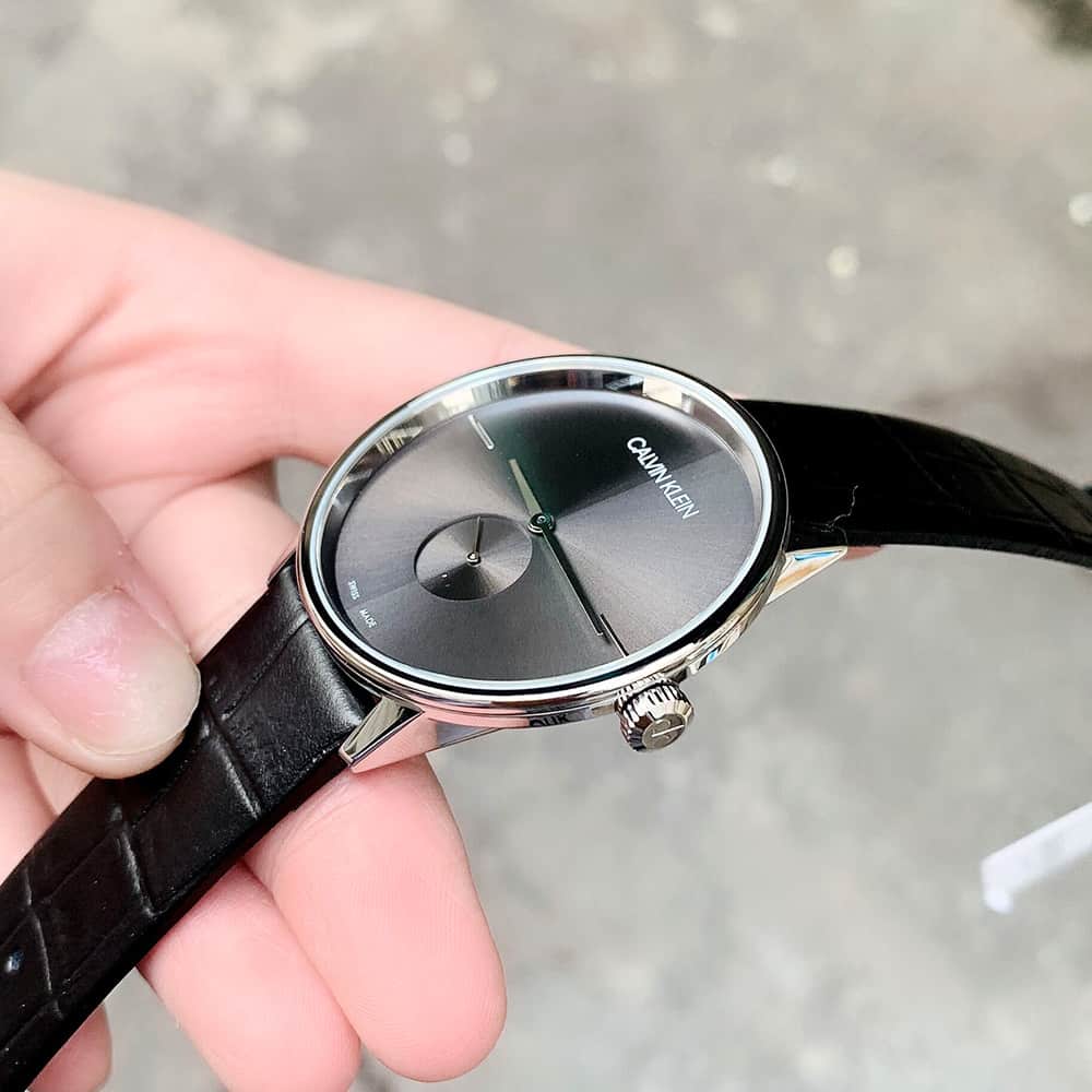  Shop Authentic Calvin Klein Accent Black Dial Black Leather Strap Watch for Men - K2Y211C3 - Luxxuri