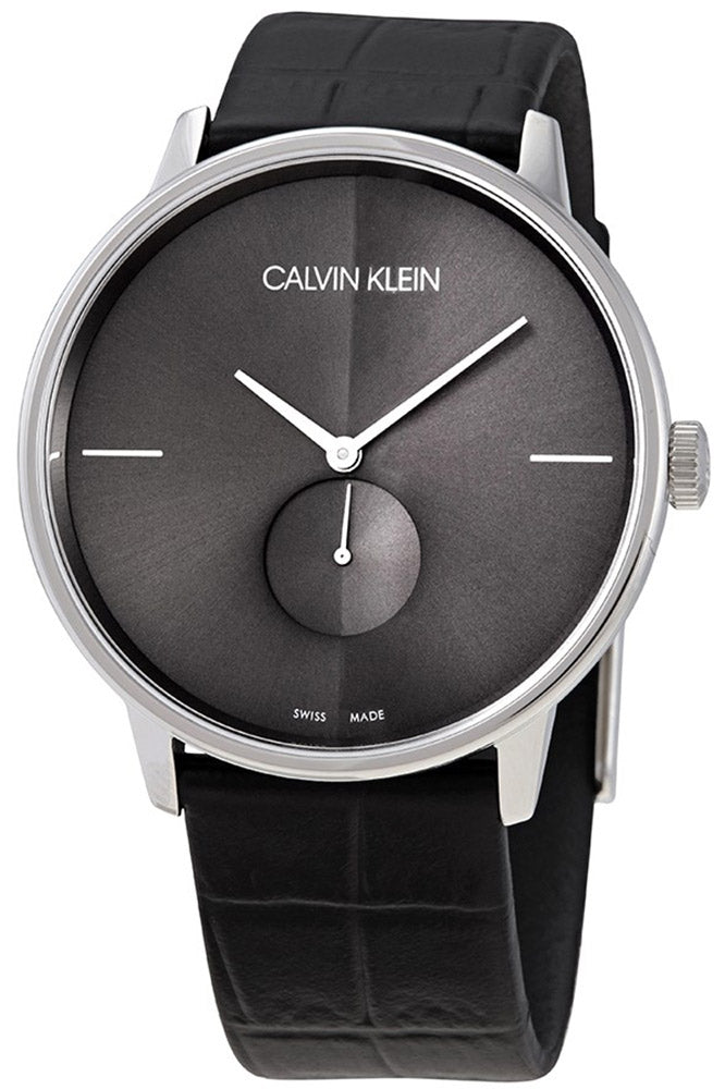  Shop Authentic Calvin Klein Accent Black Dial Black Leather Strap Watch for Men - K2Y211C3 - Luxxuri