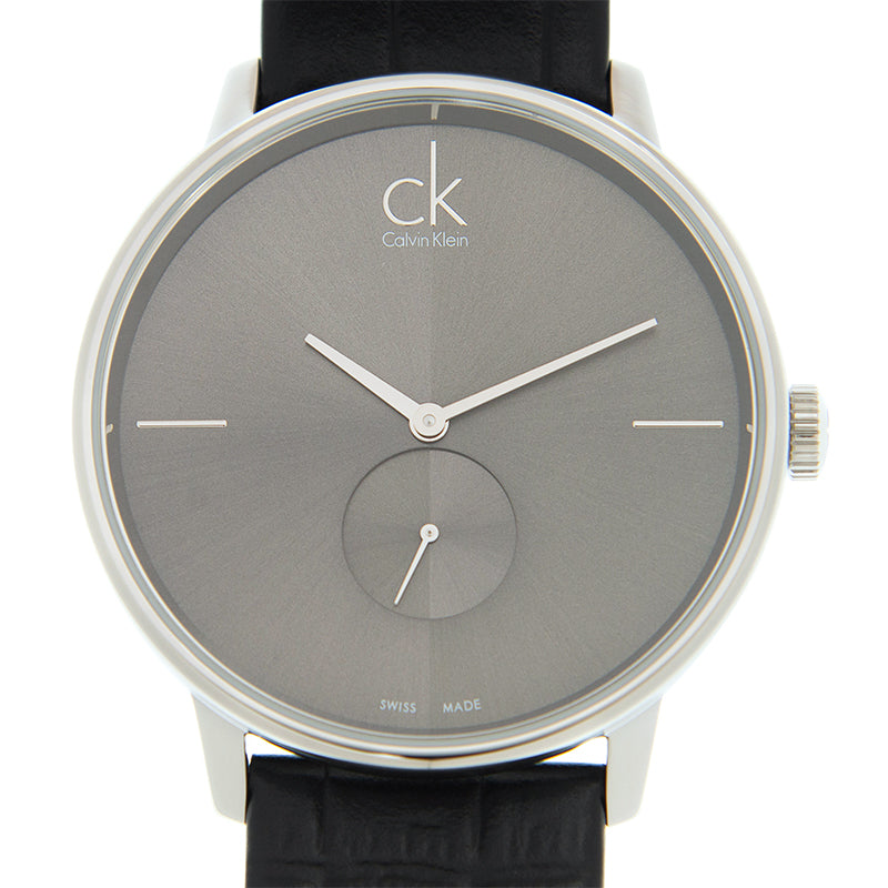  Shop Authentic Calvin Klein Accent Black Dial Black Leather Strap Watch for Men - K2Y211C3 - Luxxuri