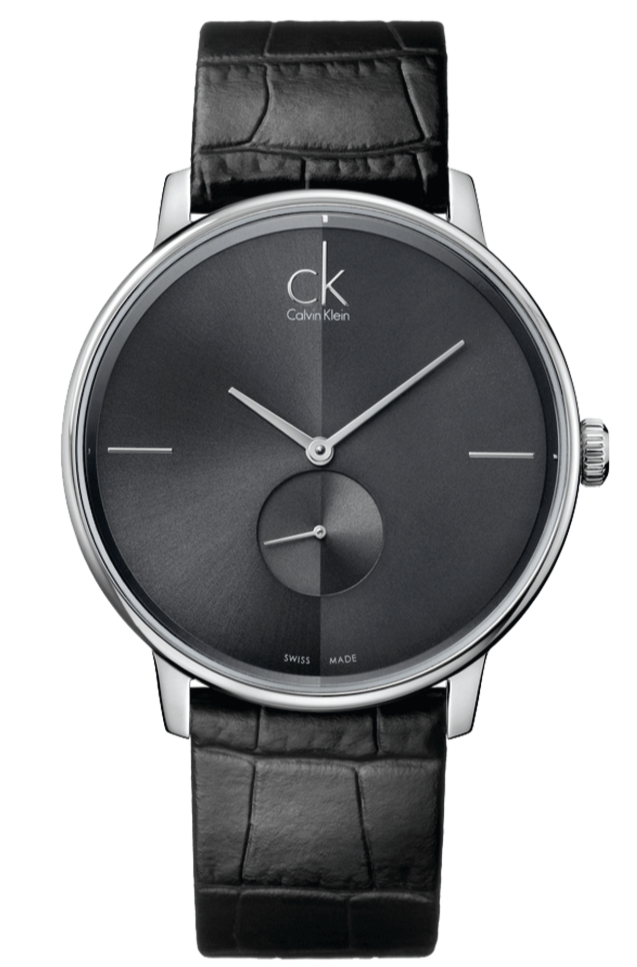  Shop Authentic Calvin Klein Accent Black Dial Black Leather Strap Watch for Men - K2Y211C3 - Luxxuri