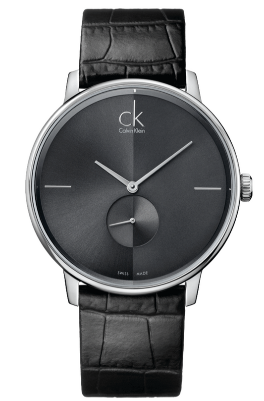  Shop Authentic Calvin Klein Accent Black Dial Black Leather Strap Watch for Men - K2Y211C3 - Luxxuri