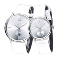  Shop Authentic Calvin Klein Accent Silver Dial White Leather Strap Watch for Women - K2Y211K6 - Luxxuri