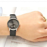  Shop Authentic Calvin Klein Accent Black Dial Black Leather Strap Watch for Women - K2Y231C3 - Luxxuri