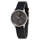  Shop Authentic Calvin Klein Accent Black Dial Black Leather Strap Watch for Women - K2Y231C3 - Luxxuri