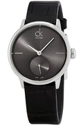  Shop Authentic Calvin Klein Accent Black Dial Black Leather Strap Watch for Men - K2Y211C3 - Luxxuri