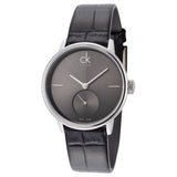  Shop Authentic Calvin Klein Accent Black Dial Black Leather Strap Watch for Women - K2Y231C3 - Luxxuri