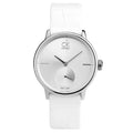  Shop Authentic Calvin Klein Accent Silver Dial White Leather Strap Watch for Women - K2Y231K6 - Luxxuri
