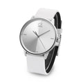  Shop Authentic Calvin Klein Accent Silver Dial White Leather Strap Watch for Men - K2Y2X1KW - Luxxuri