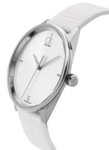  Shop Authentic Calvin Klein Accent Silver Dial White Leather Strap Watch for Men - K2Y2X1KW - Luxxuri