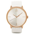  Shop Authentic Calvin Klein Accent White Dial White Leather Strap Watch for Women - K2Y2X6K6 - Luxxuri