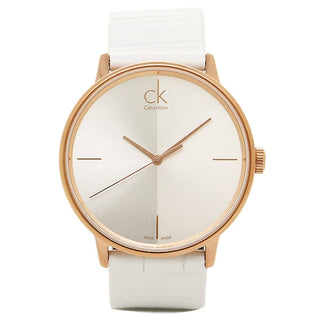  Shop Authentic Calvin Klein Accent White Dial White Leather Strap Watch for Women - K2Y2X6K6 - Luxxuri