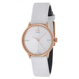  Shop Authentic Calvin Klein Accent White Dial White Leather Strap Watch for Women - K2Y2Y6KW - Luxxuri