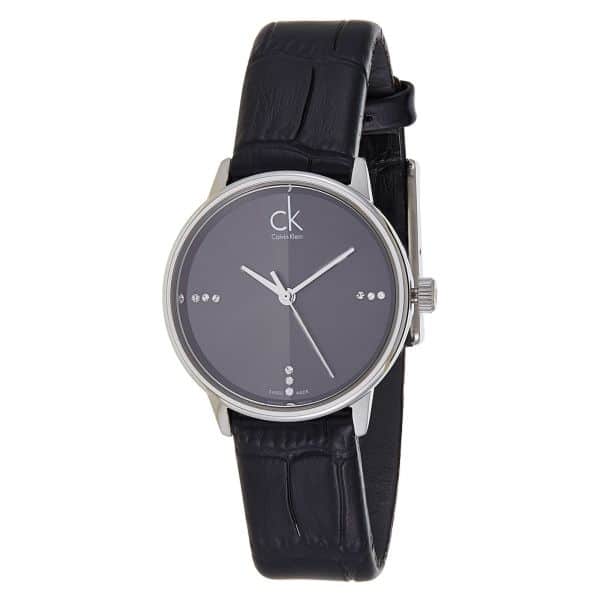  Shop Authentic Calvin Klein Accent Black Dial Black Leather Strap Watch for Men - K2Y2X1C3 - Luxxuri