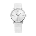  Shop Authentic Calvin Klein Accent Silver Dial White Leather Strap Watch for Women - K2Y2Y1KW - Luxxuri