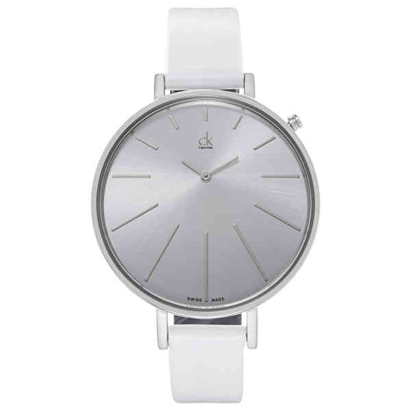  Shop Authentic Calvin Klein Equal White Dial White Leather Strap Watch for Women - K3E231L6 - Luxxuri